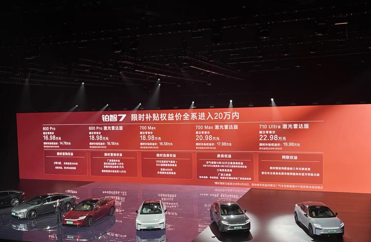 拼了！广汽丰田铂智7限时14.78万好家伙，丰田铂智7这价格挺狠啊。600