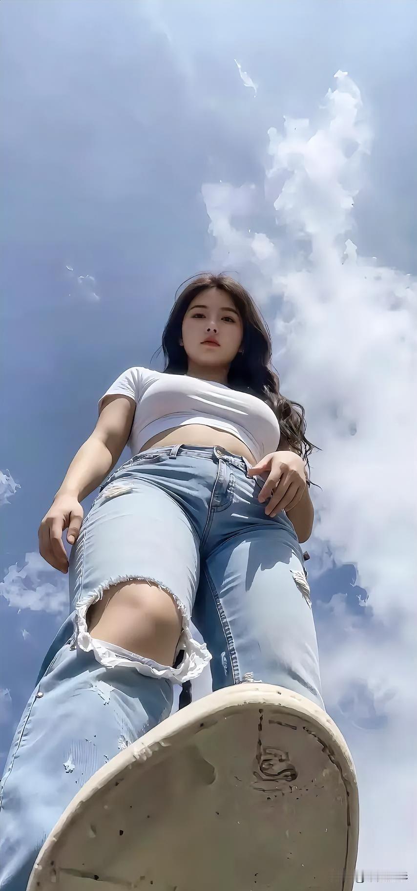 摄影角度拍出女巨人[捂脸哭]