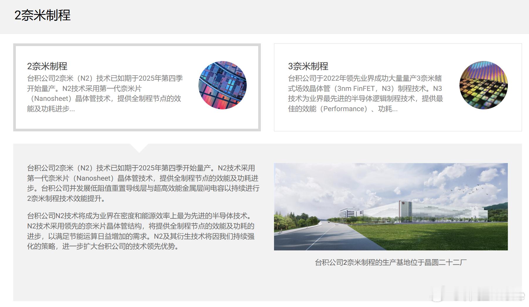 台积电2nm正式量产台积电官网：台积电2nm技术已如期于2025年第四季度开始量