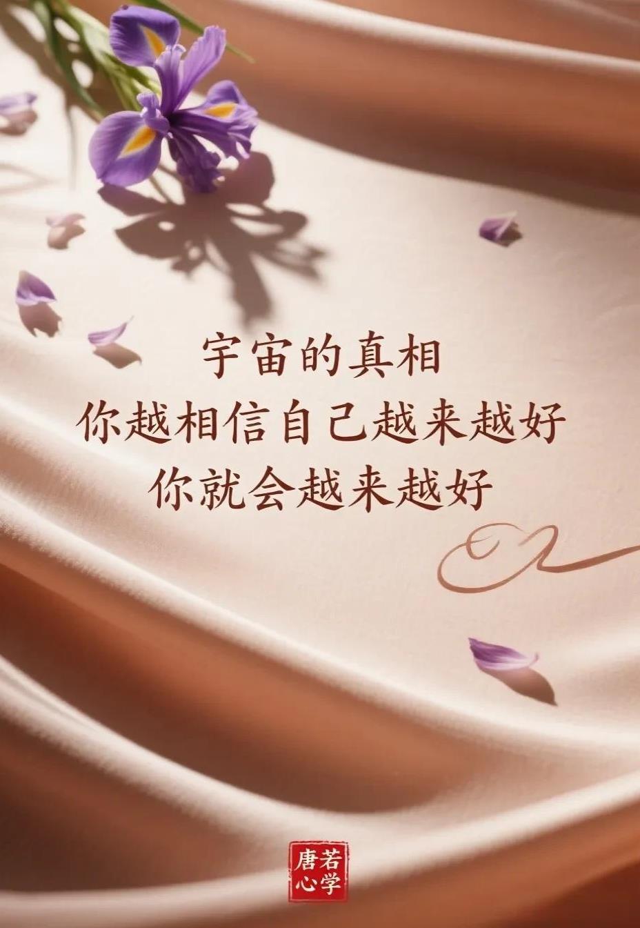 宇宙的真相是：你相信自己越来越好，你就会越来越好！相信，本身就是一种连接宇宙高维