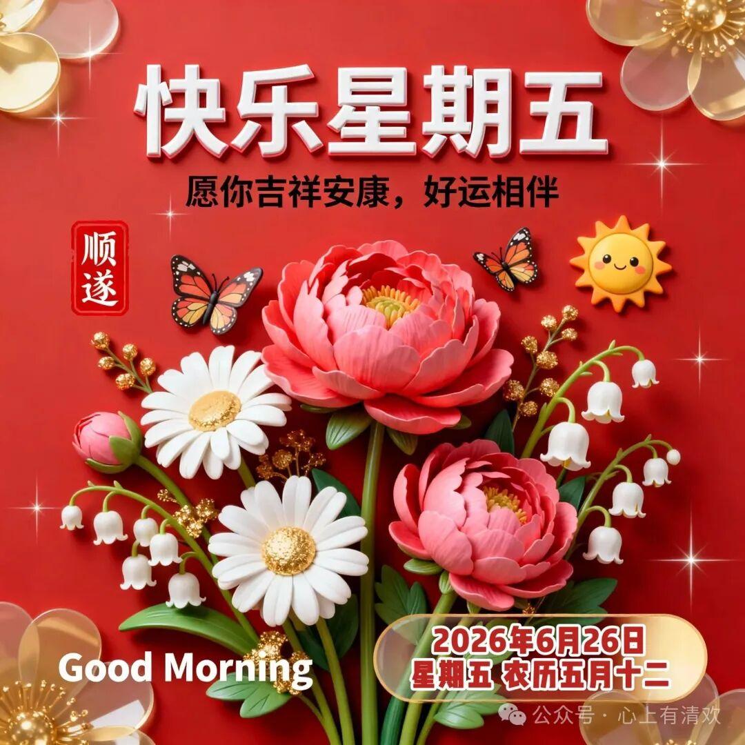 各位老友周五早上好！新的一天微风拂面，带来平安与好运。年纪大了凡事看淡，少生气少