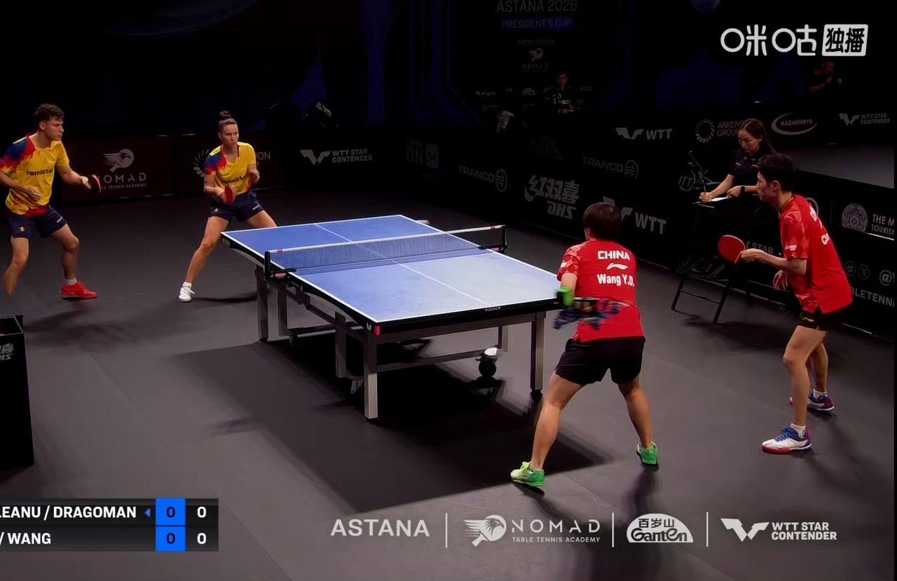 陈俊菘/王艺迪🇨🇳大比分2-1领先了[赞]，一场2026WTT球星挑战赛阿
