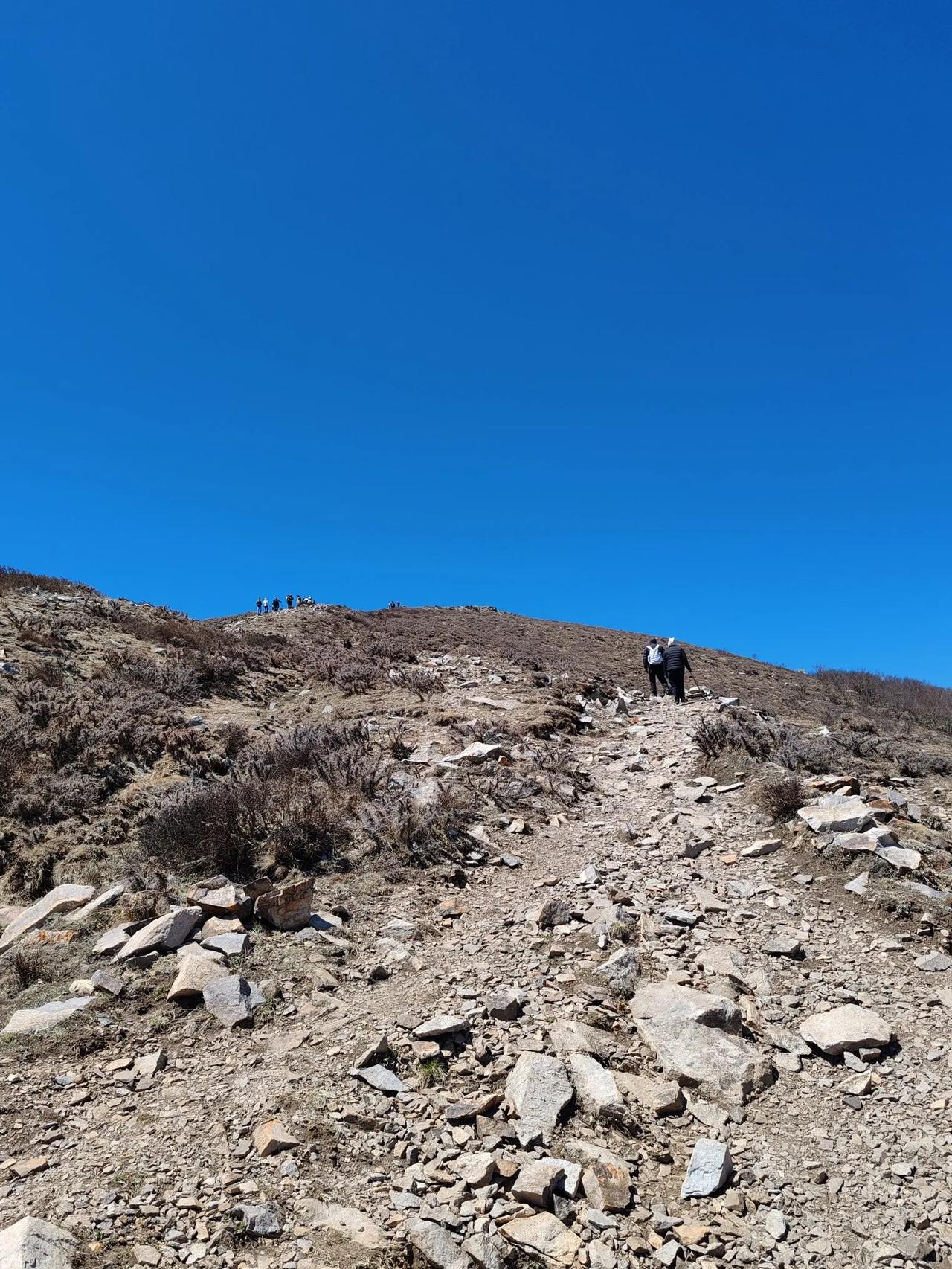 5月3号早晨走京蔚高速去爬灵山，灵山是北京唯一的集高原、草原风光为一体的自然风景