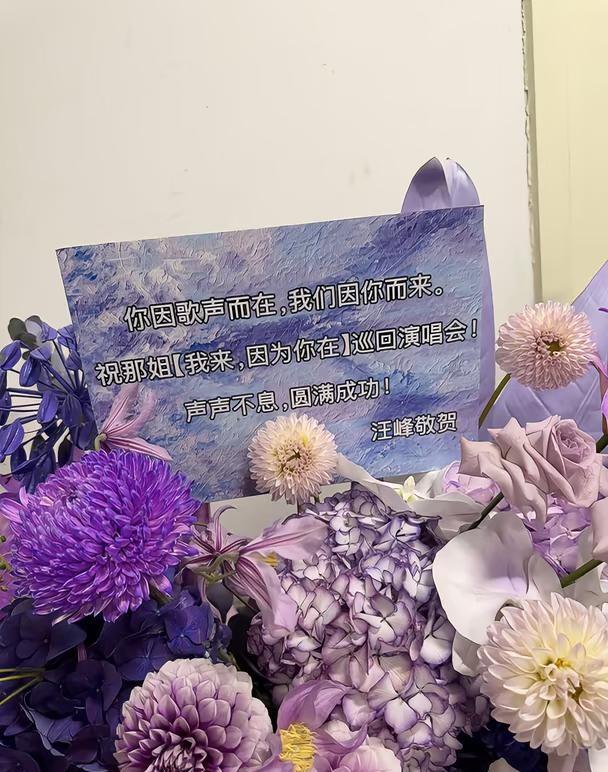 谁懂啊！汪峰给那英演唱会送花篮，那英现场直言：汪峰可真会写！二十多年老友，互相撑