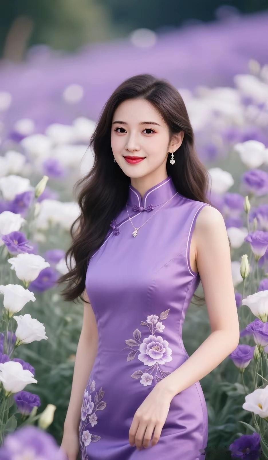 紫衣美人倚花丛，笑语如花醉春风。女生如何穿搭看起来时尚更有品味呢