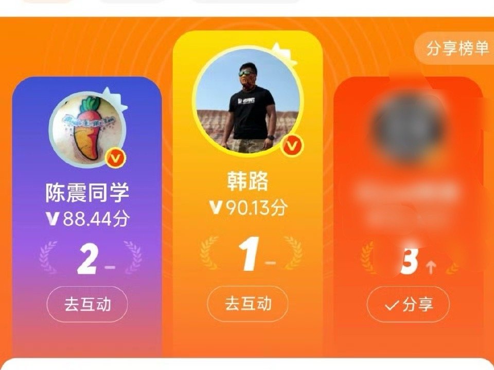 今年前两名几乎没变过，第一名几乎没变过。​​​