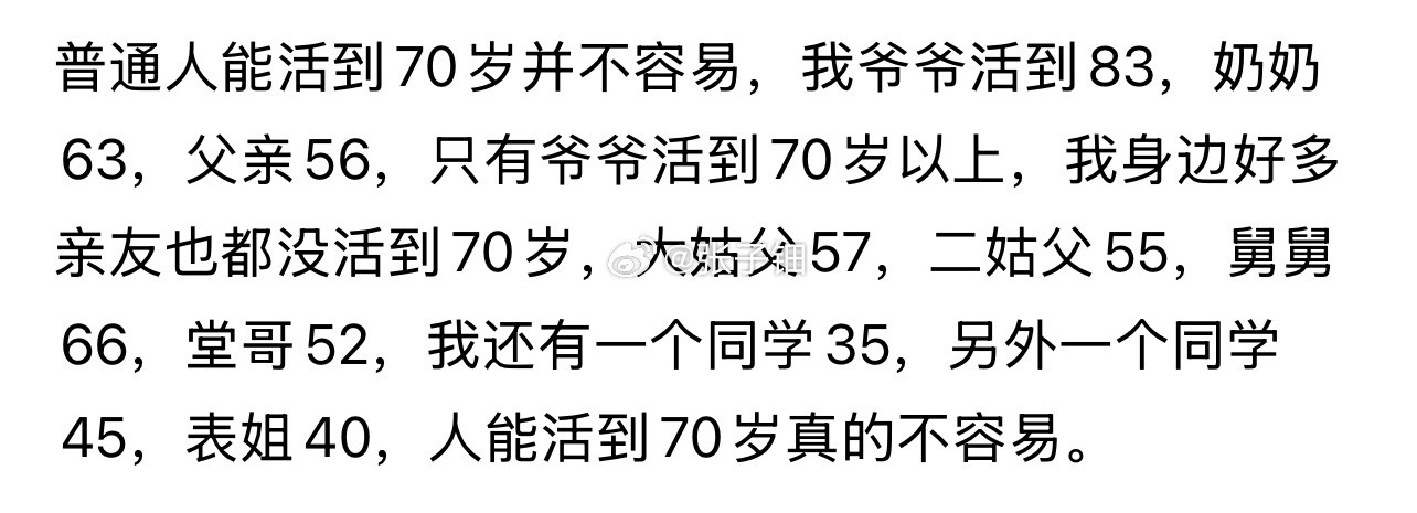 35岁早逝！活70有多难？​​​