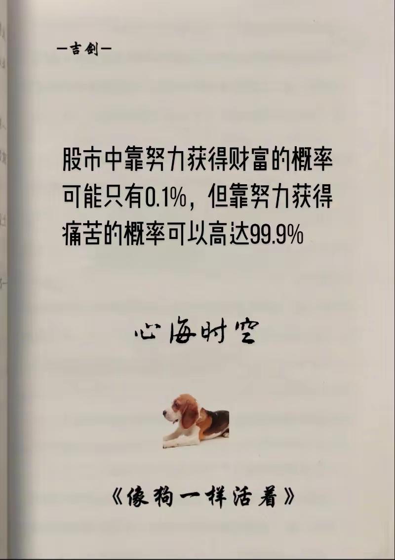 股市最扎心的真相：99.9%的努力，只换来了痛苦吉剑在《像狗一样活着》里写