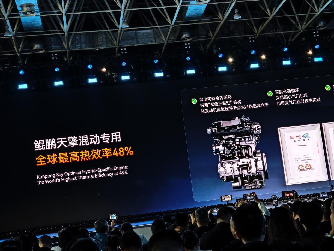 发动机热效率这东西啊​奇瑞做得不赖，都搞到48%了！这是奇瑞高层在刚刚的奇瑞创