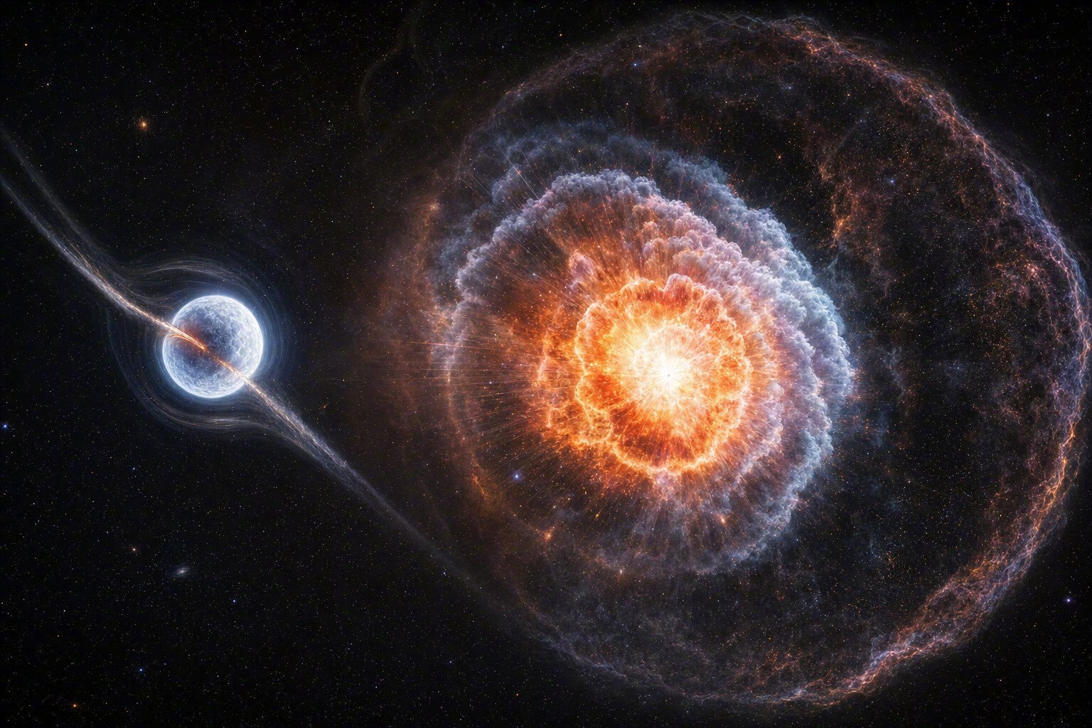 银河系里有些超新星，可能是被一颗看不见的黑洞撞出来的。不是那种质量几十倍于太阳的