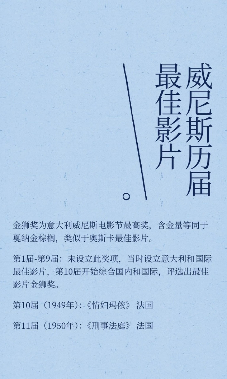 威尼斯历届金狮奖获奖电影​​​