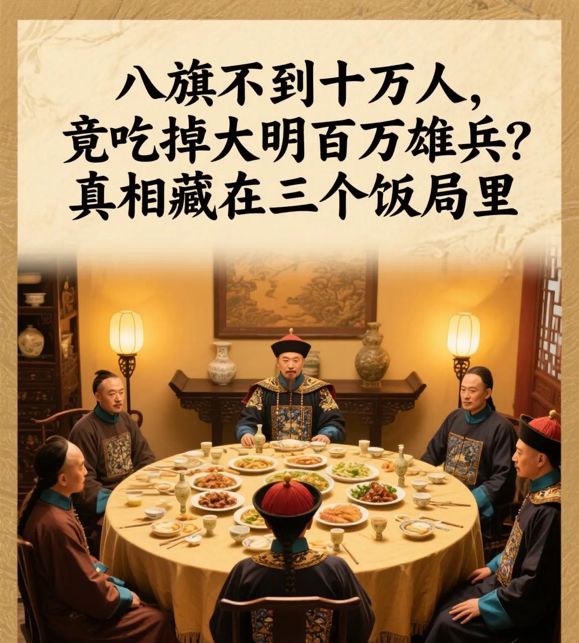 八旗不到十万人，竟吃掉大明百万雄兵？真相藏在三个饭局里1644年四月初十的淮安