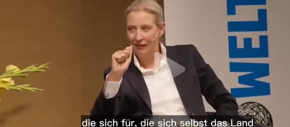 德国政党党首魏德尔在瑞士的一个访谈上发言，她说中国不是威胁，只要你别把它惹毛。去