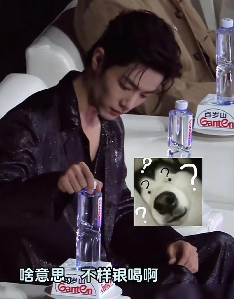 肖战在大庭广众之下丢脸了。他死盯着桌上那瓶百岁山，憋红了脸卯足劲往上拔，连拔两次
