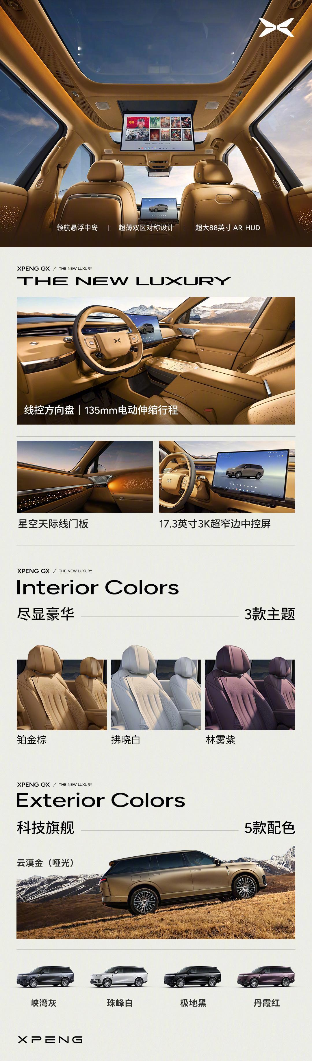 刚看到小鹏GX的预售价出来了，39.98万。这车堆的东西确实不少：航空级六重安全