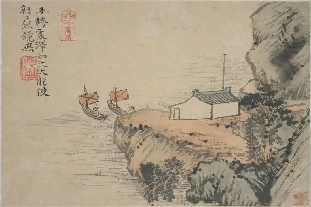 石涛小品图，画简意不简。石涛是中国绘画史上一位十分重要的人物，他既是绘画实践的探
