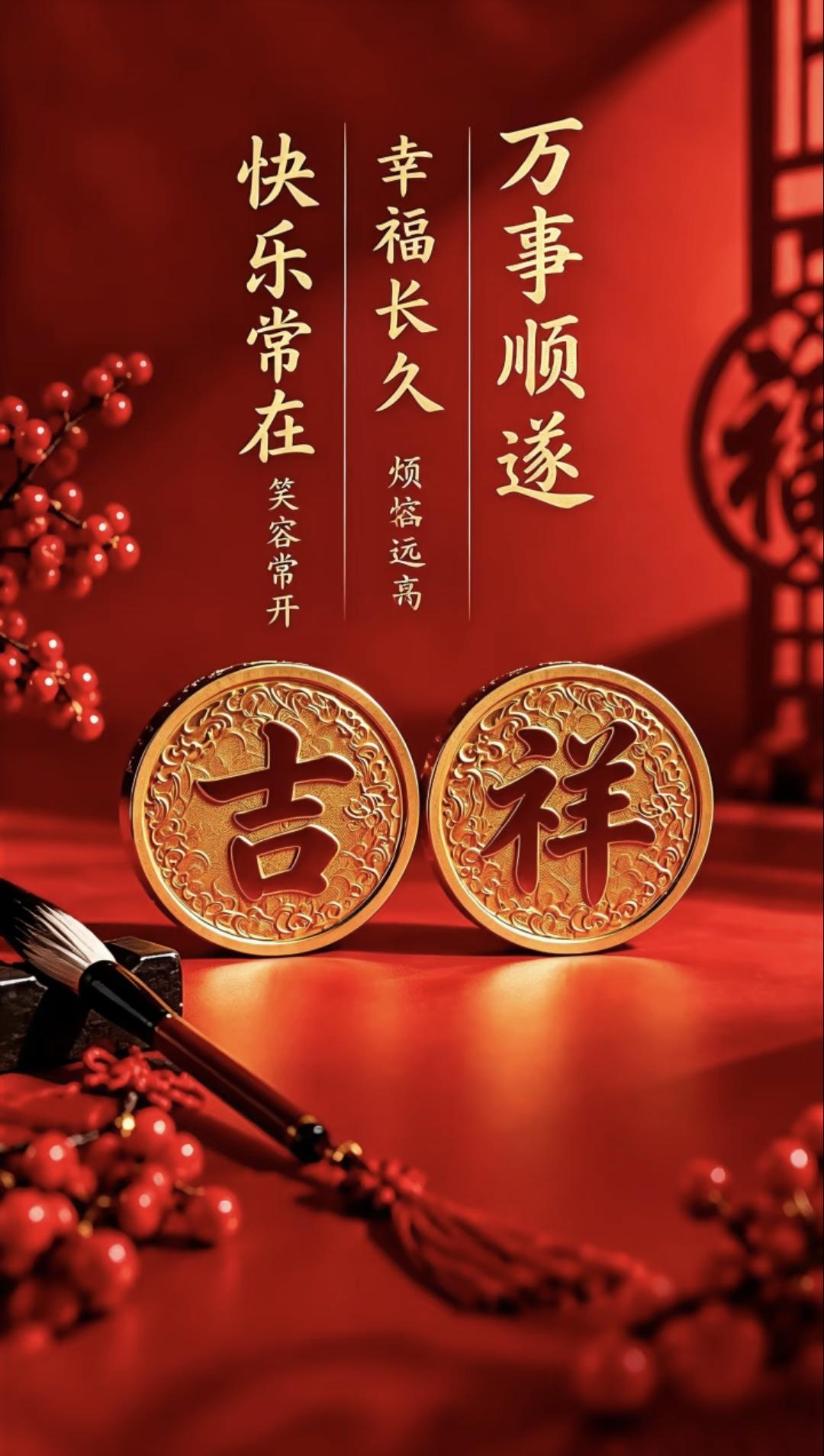 吉祥如意绕家宅，金玉满堂福运来，财运亨通步步高，好运常来万事胜意。传统文化传递