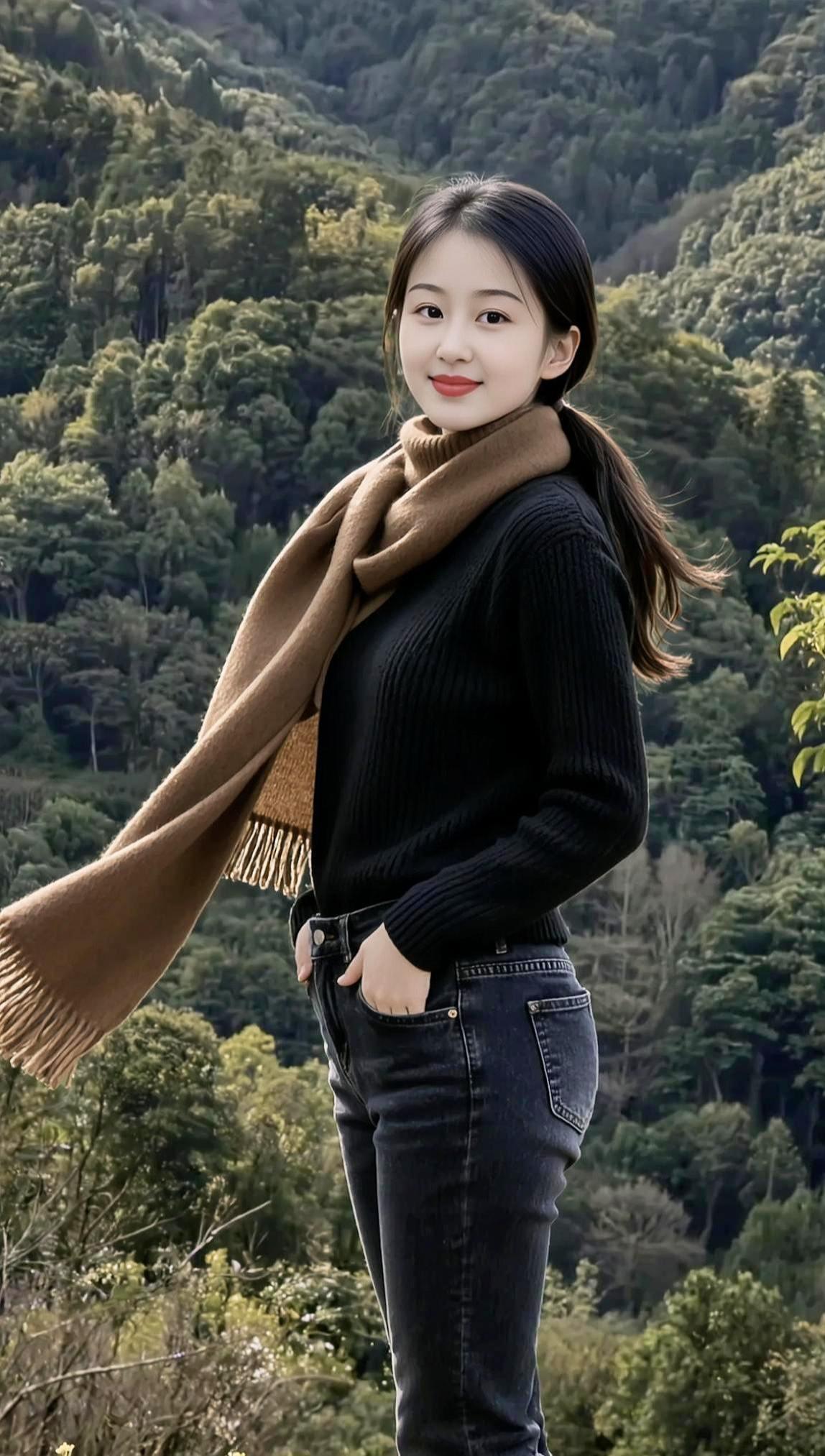 山林氛围感生活照大山的风景总是这么美甜美女孩甜妹风