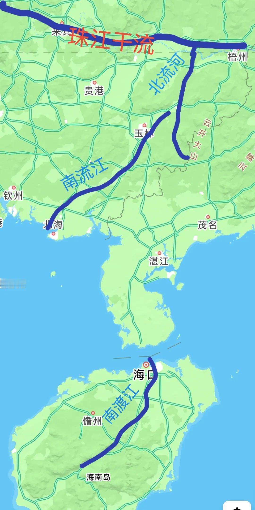 北流河，南流江，南渡江，华南地区这三大河流，你分得清吗？北流河在广东和广西，往北