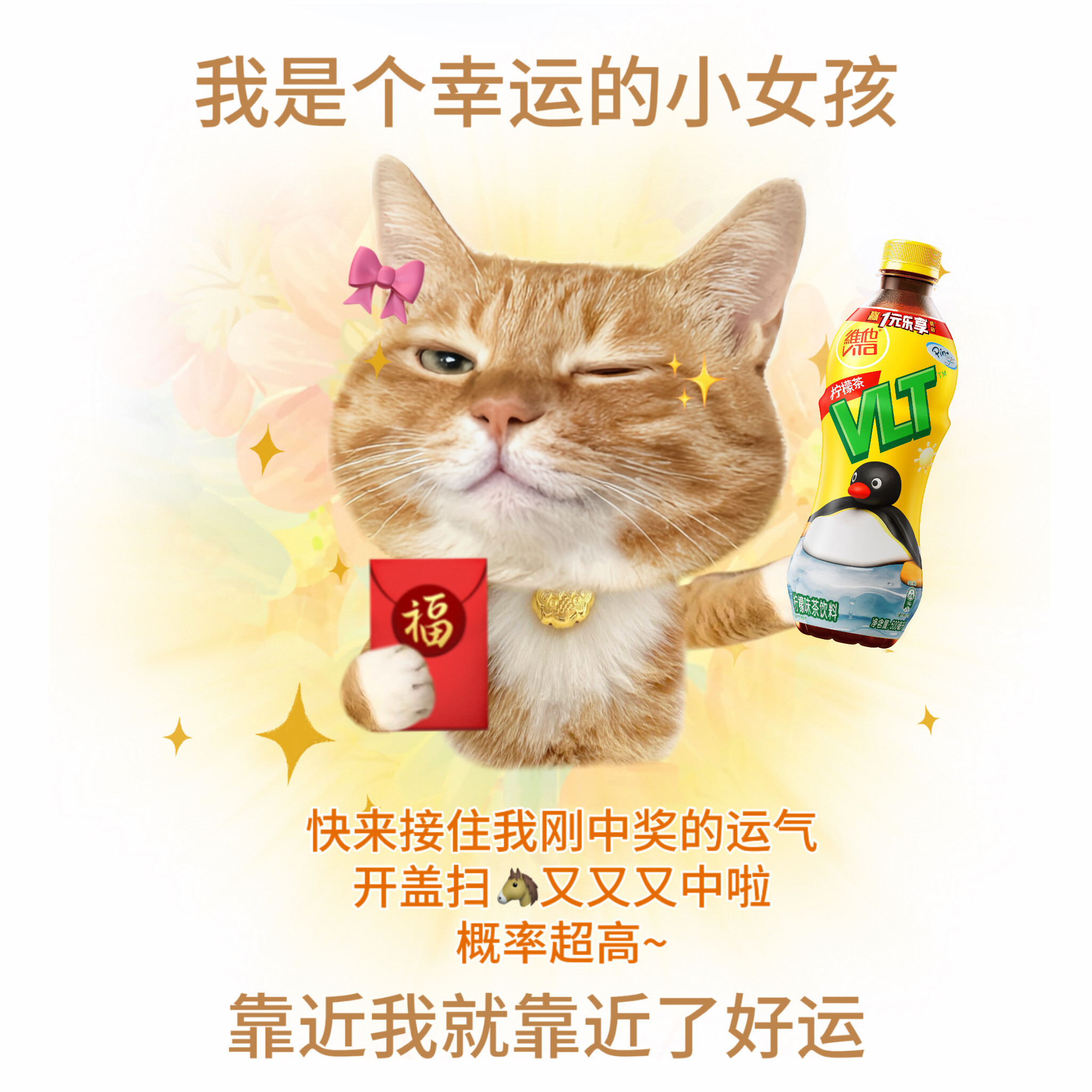 一组好运小猫表情包～​​​