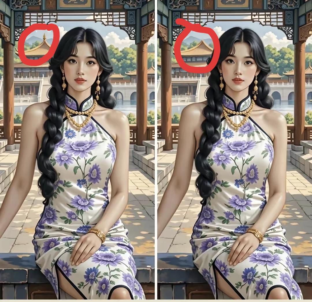这个找不同也太难了吧！看得我眼花缭乱，10处不同我就找到1处。谁能找全我就拜她为