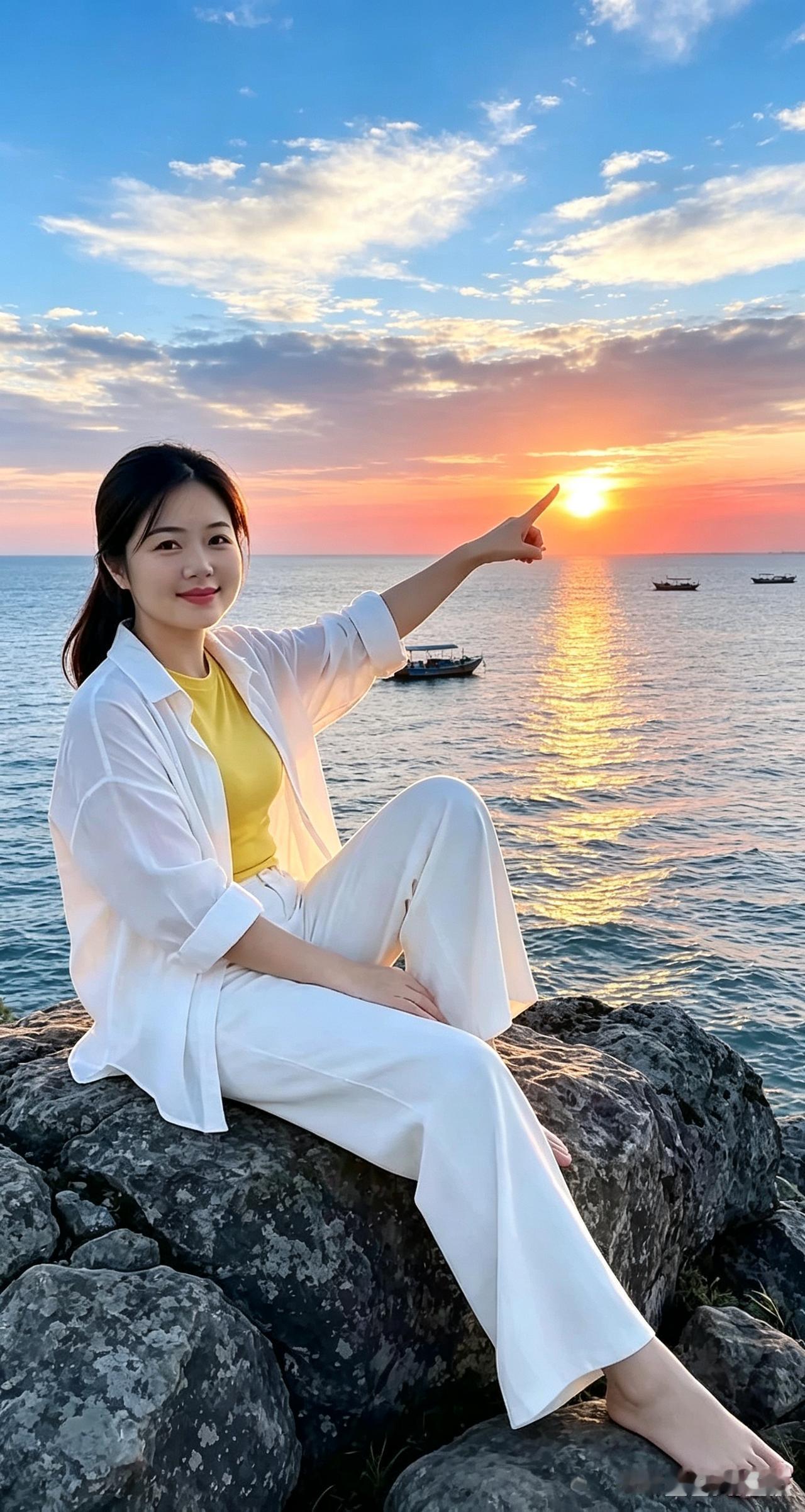 短途奔赴山海，日出晚霞全都不辜负总有人和我说，浪漫的山海晨昏需要长途远行，