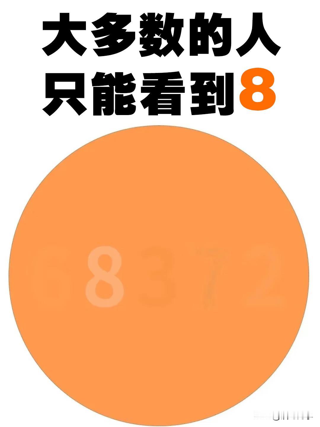 是不是只能看到数字“8”呢？听说大多数人只能看到数字8，其实这里面有5个数字，