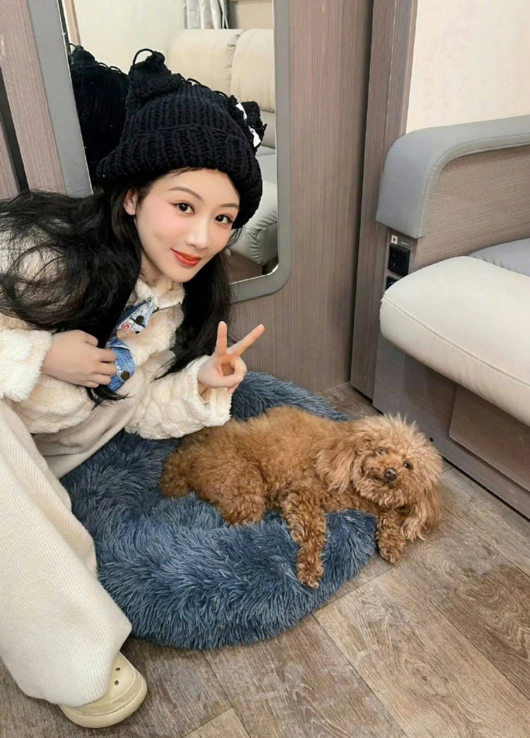 一些女明星和狗狗的合照…