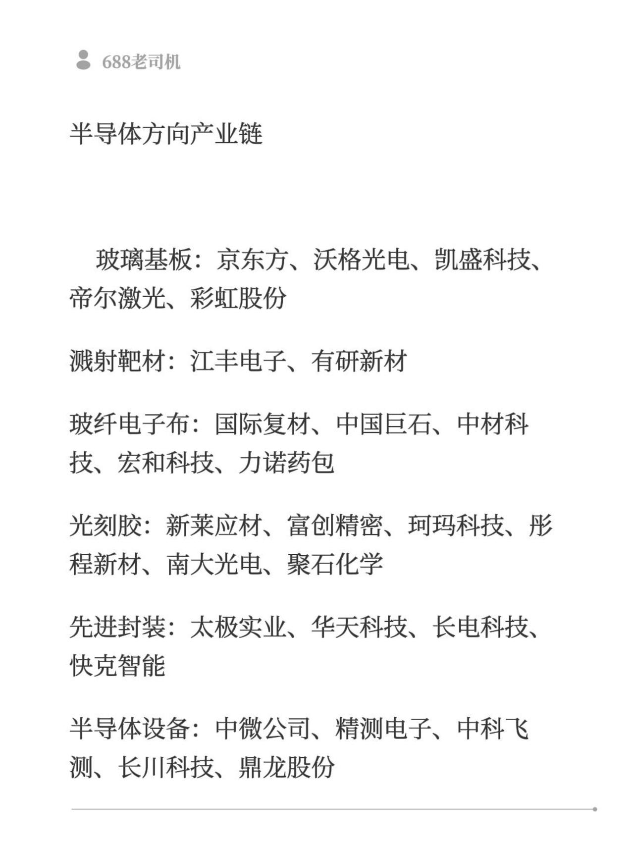 半导体方向产业链玻璃基板：京东方、沃格光电、凯盛科技、帝尔激光、彩虹股份溅