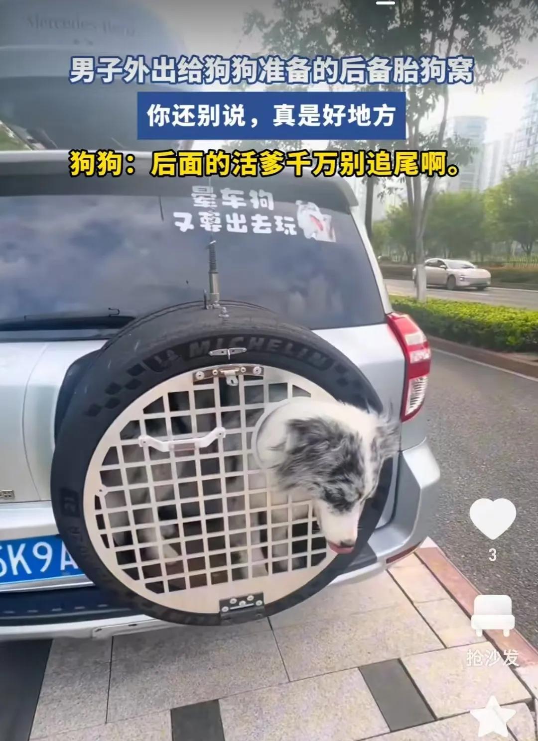 只有想不到，没有做不到，后备胎狗窝，大开眼界了。网友：这可不能开快车，万一追尾
