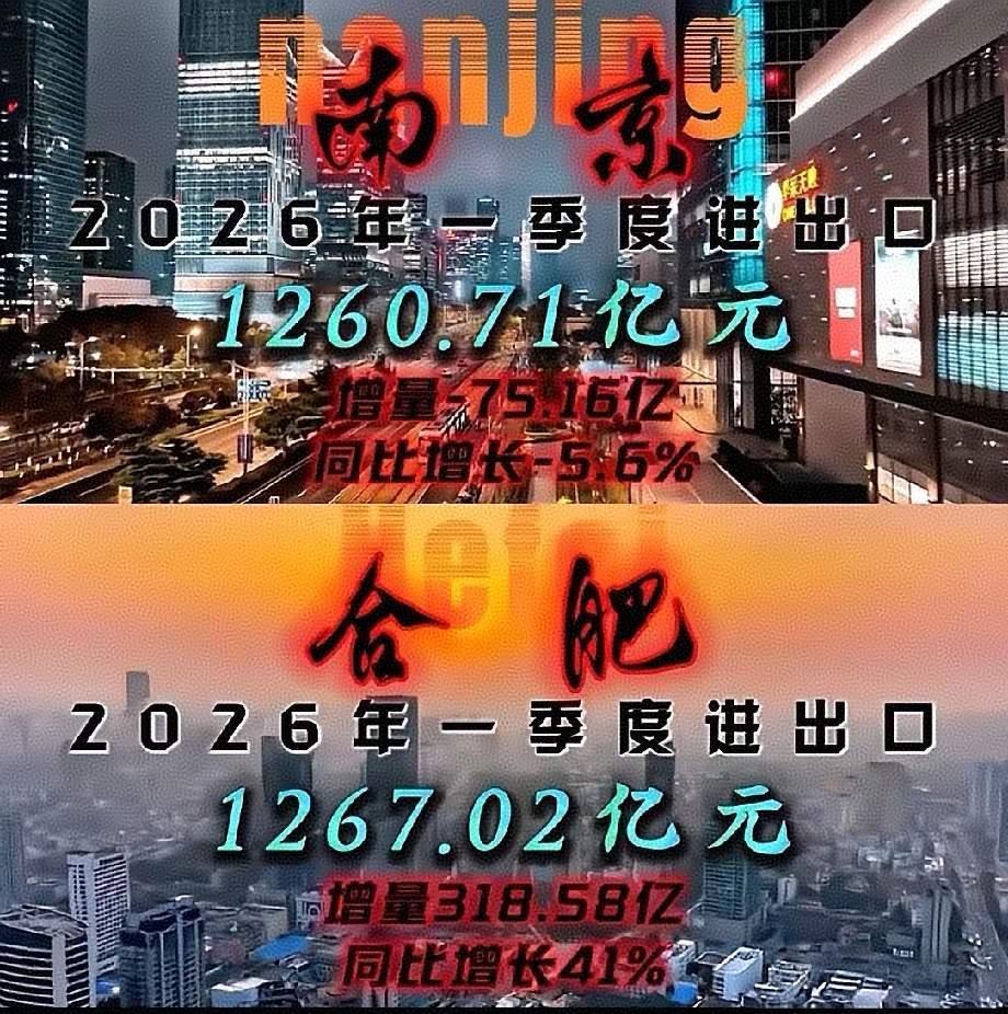 2026年一季度，合肥进出口首次超越南京，本质是新制造对传统外贸的结构性碾压，并