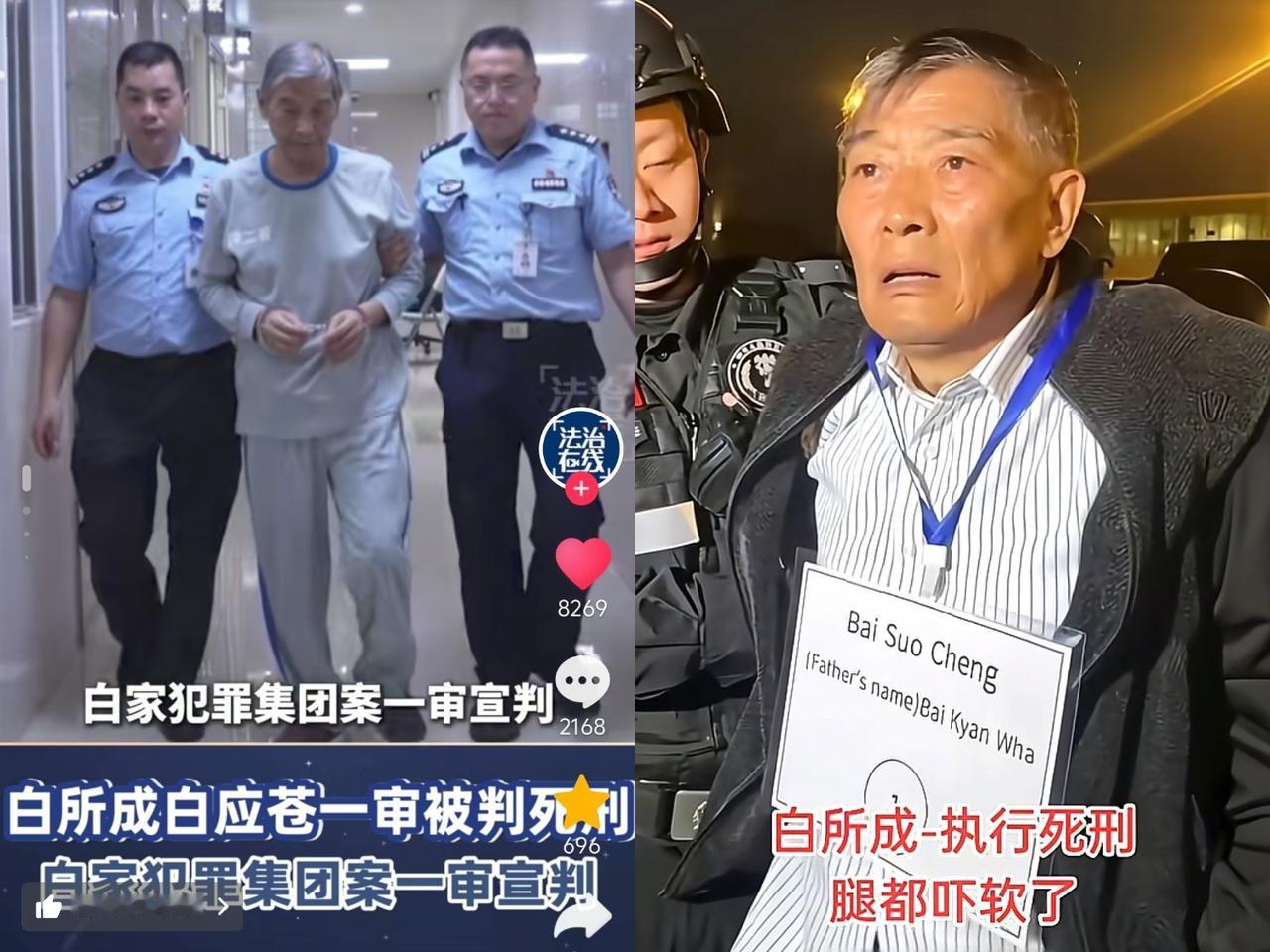 白家犯罪集团终于宣判，白所成、白应苍、杨立强等五人死刑，当初嚣张疯狂，如今面