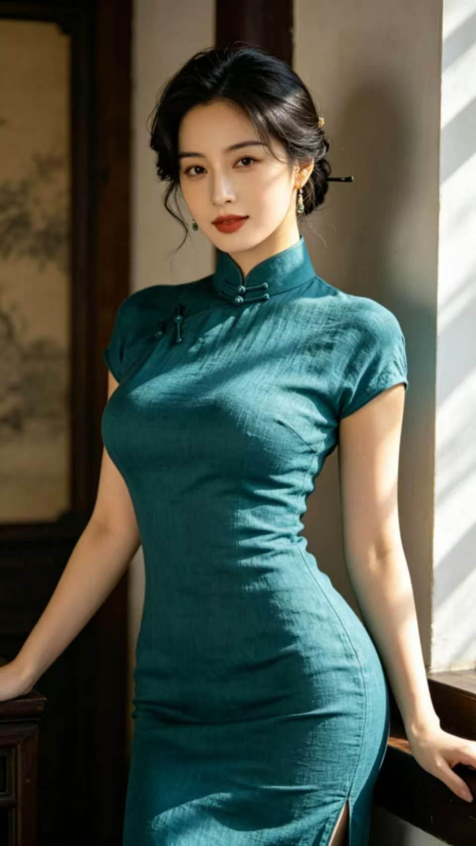 旗袍雅韵一袭旗袍蕴雅芳，倾城风韵自悠长。淡然不逐花间艳，独抱温柔岁月香。
