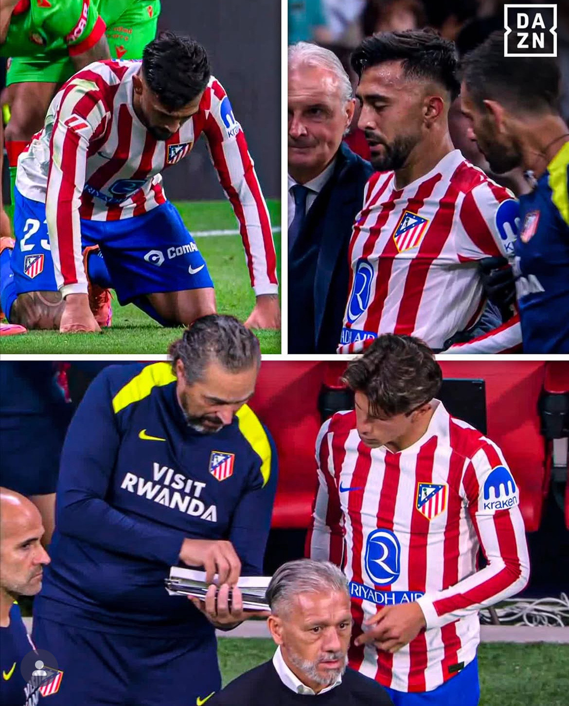 🚨marca的报道，在马竞1比0奥萨苏纳的比赛中，冈萨雷斯首发，第43分钟因