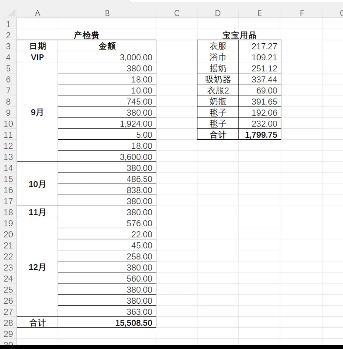 晒图笔记大赛怀孕了才知道，原来生娃要花很多钱的，光产检费就需要一大笔钱，大概算了