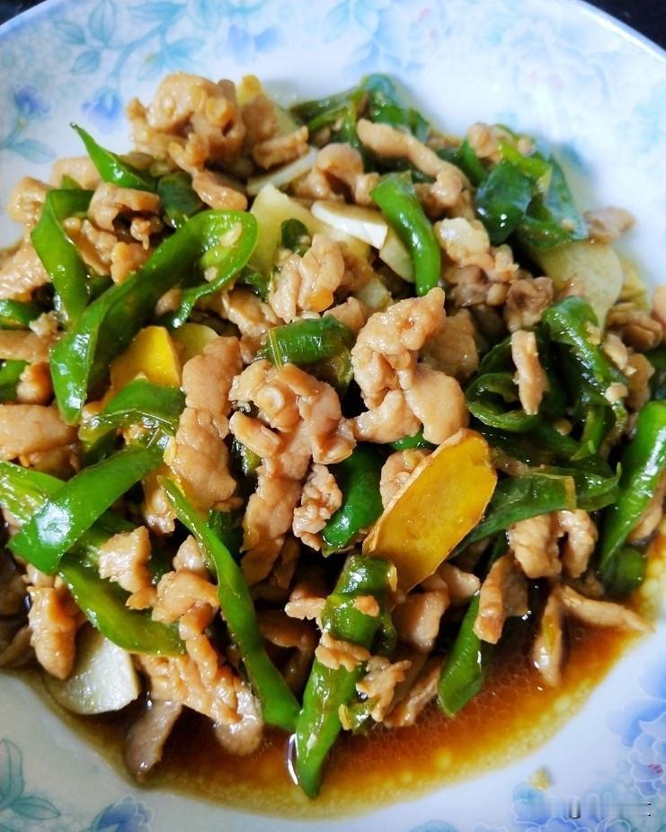 我们湖南人喜欢加青辣椒炒菜，这我觉得没有一点味，都一个味就是辣味，这我最不喜欢。