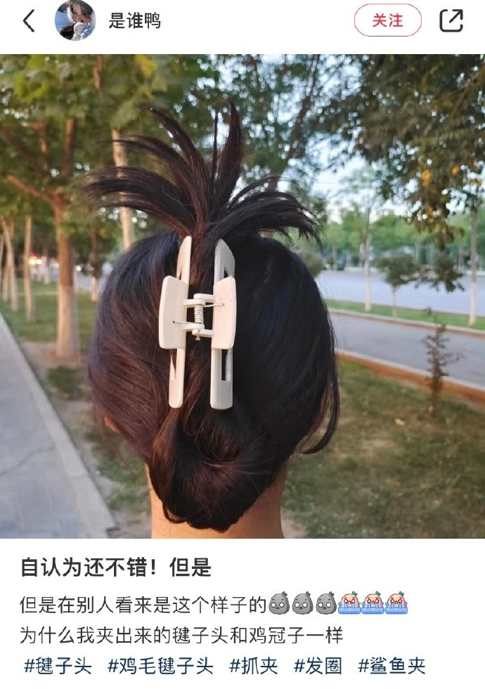 原来鲨鱼夹发型是这个鬼样子……