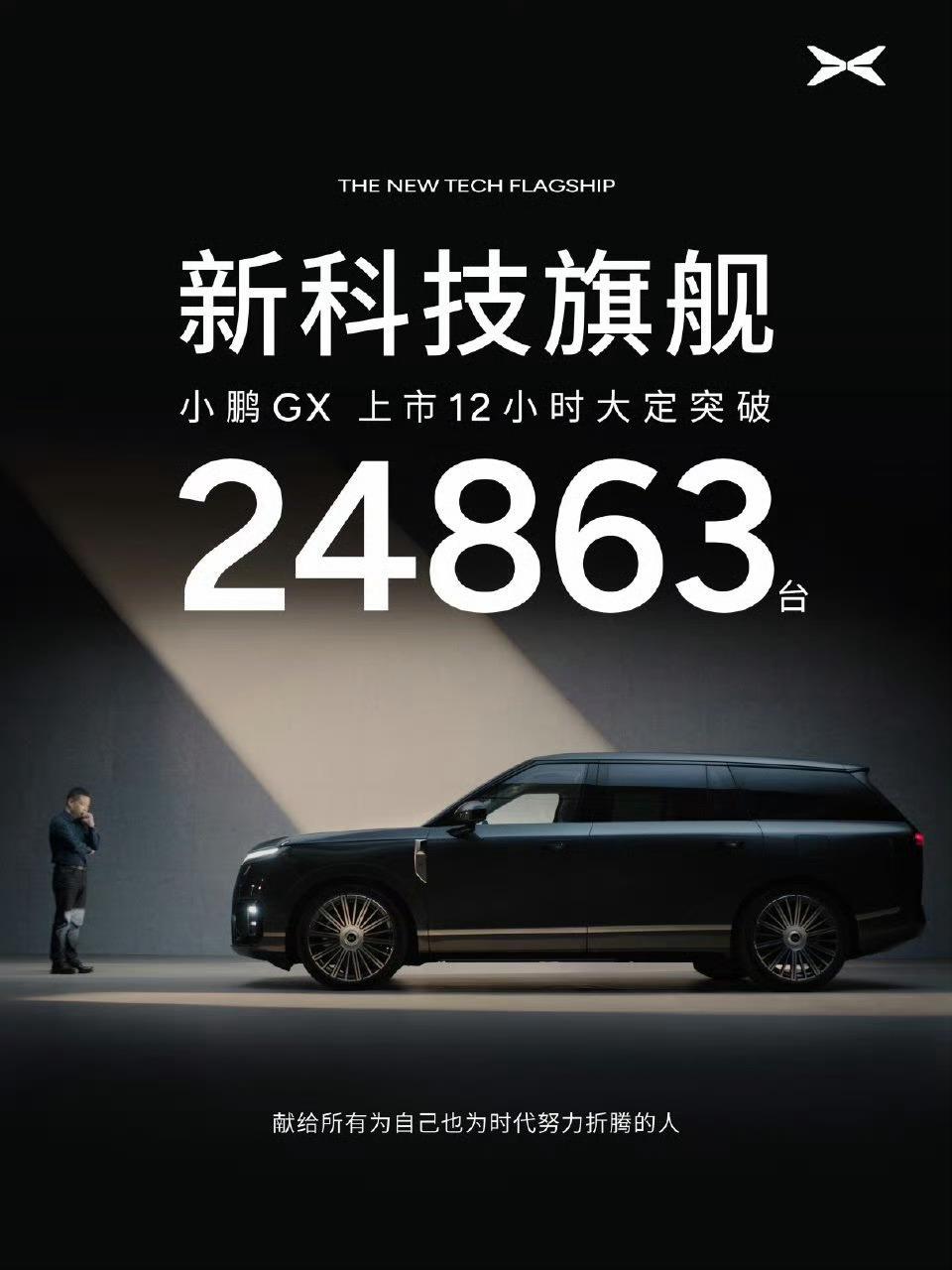 12小时大定24863台，大家是不是都没想到小鹏GX价格2字开头，难定or惊喜。
