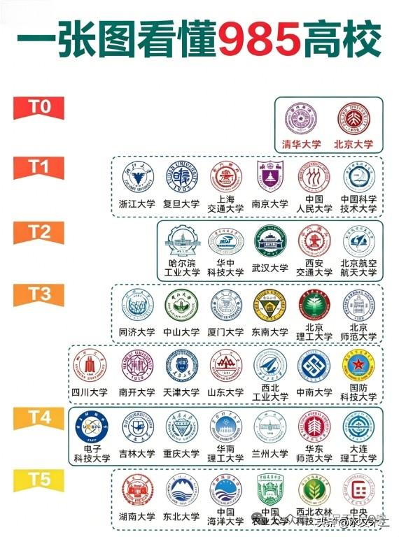 不论985高校分成几个层级，清华大学和北京大学都是第一档，这是毫无争议；而华东五