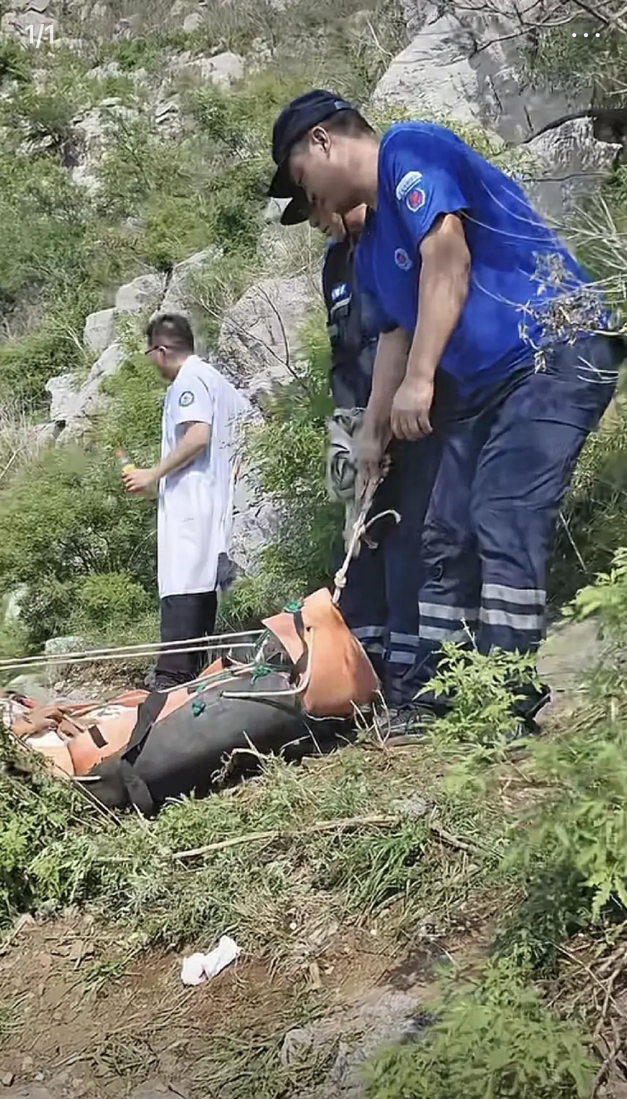 这大概是哥哥能给妹妹最后的守护了。事发的野山陡坡又滑又险，信号缺失，很多救援