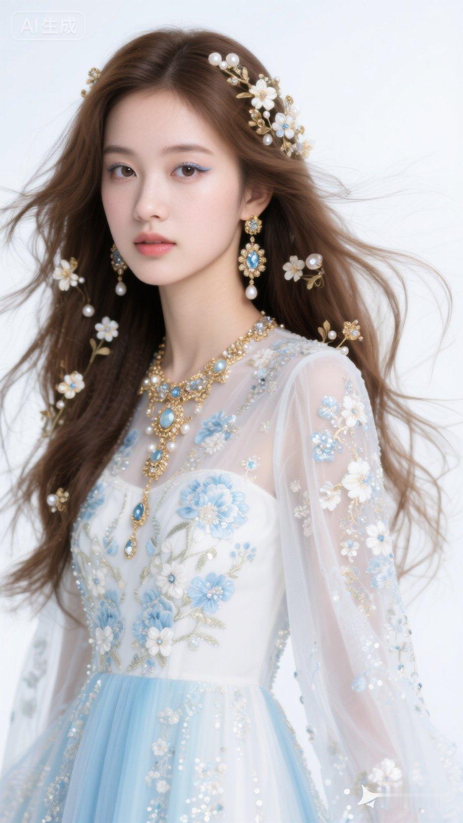 这姑娘穿着花裙子，真漂亮！