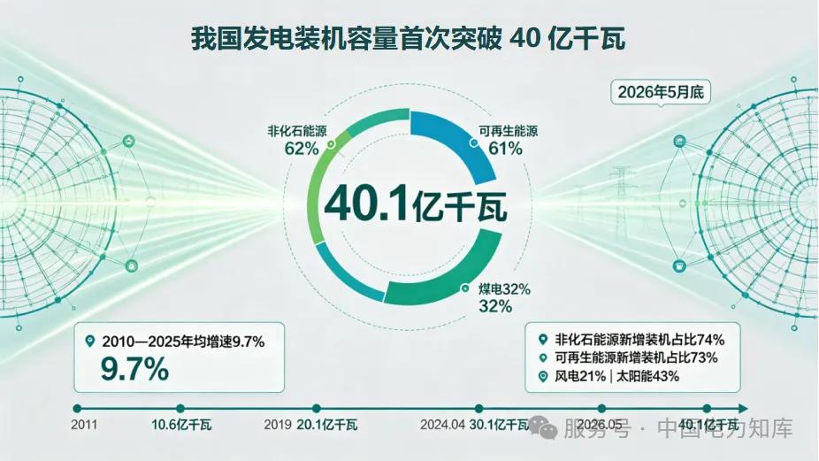 首破40亿千瓦，中国电力凭什么是“全球唯一”？截至2026年5月底，全国发电