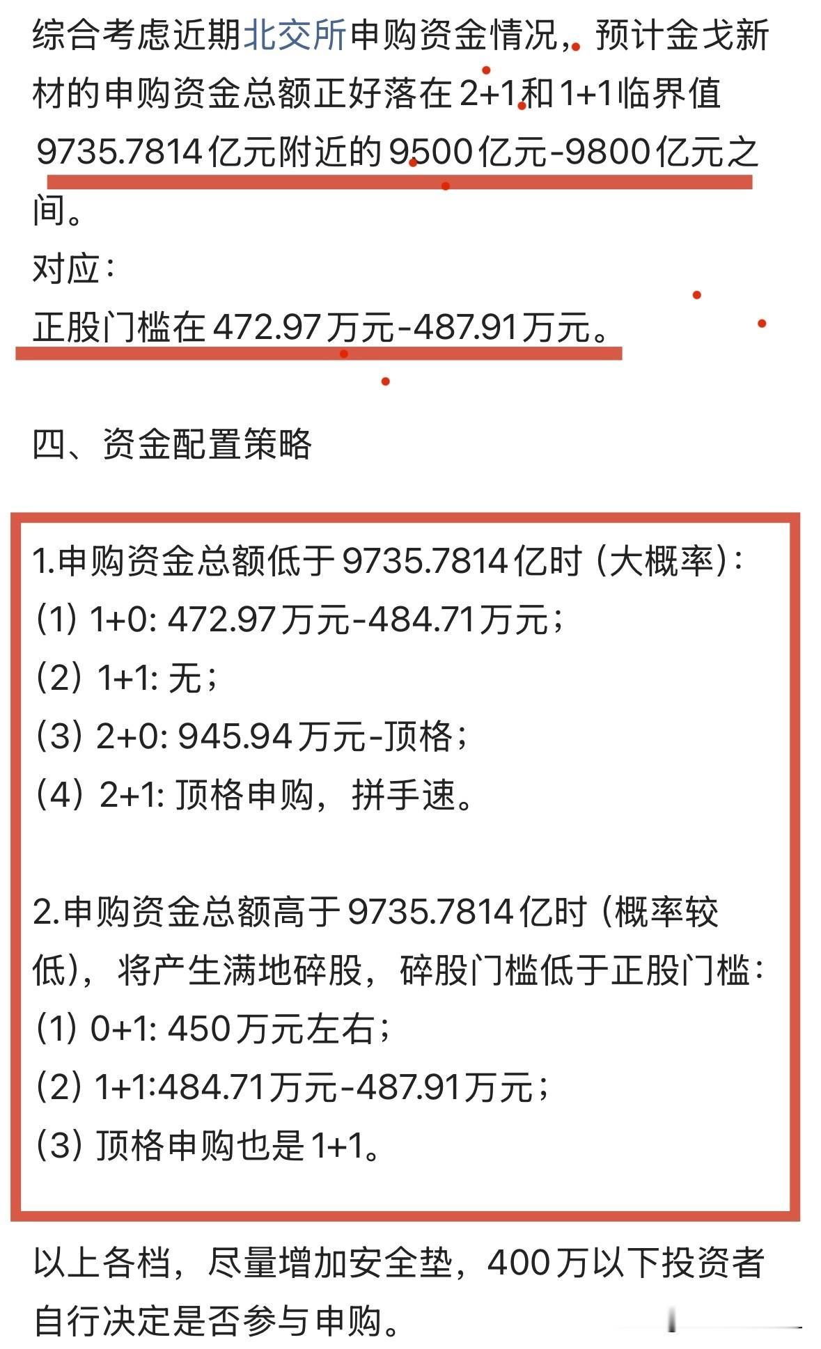 金戈新材开奖！顶格抢碎股，申购资金低于预期没想到有关金戈新材顶格申购会不会翻