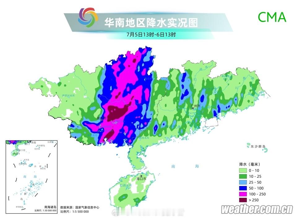 广西内涝其实这次的台风本来不算强，但从南海来的台风通常都能携带大量的季风水汽，