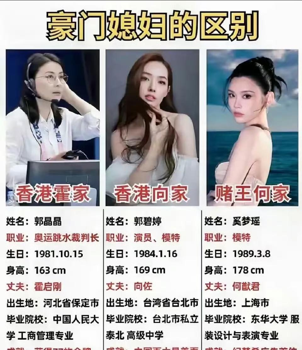 郭晶晶应该跟她们不一样吧，只有她属于下嫁了……