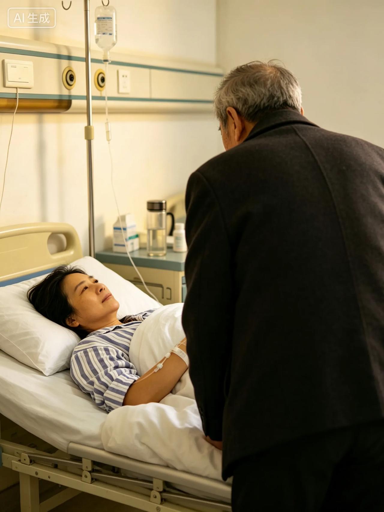 很是心酸的一个画面，早上在医院碰到的一个事件，一个父亲的无能为力和茫然。在住院部