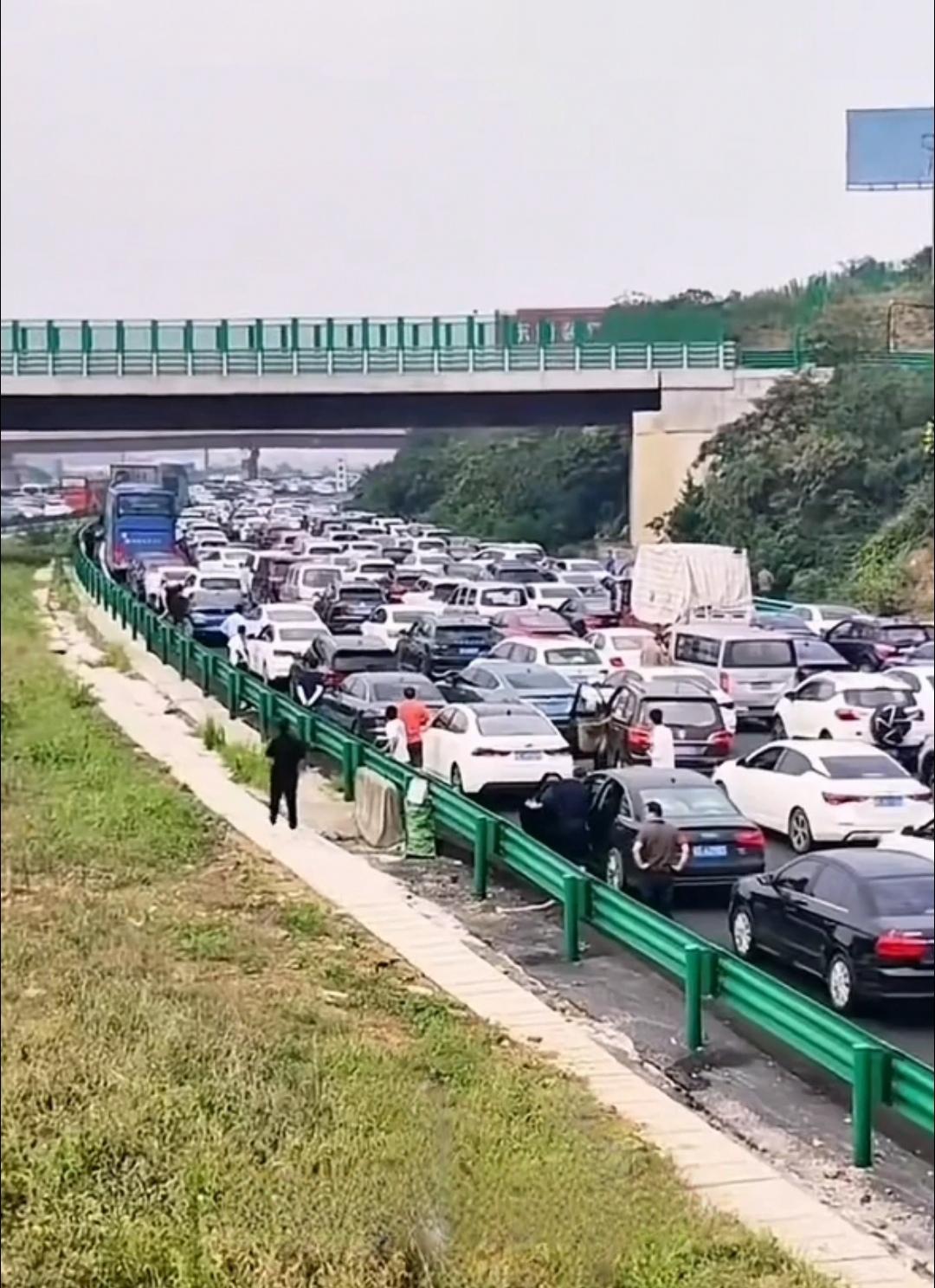 哈哈！“聪明人”都被堵在高速，第一批大聪明已经堵在路上“聪明反被聪明误”。十