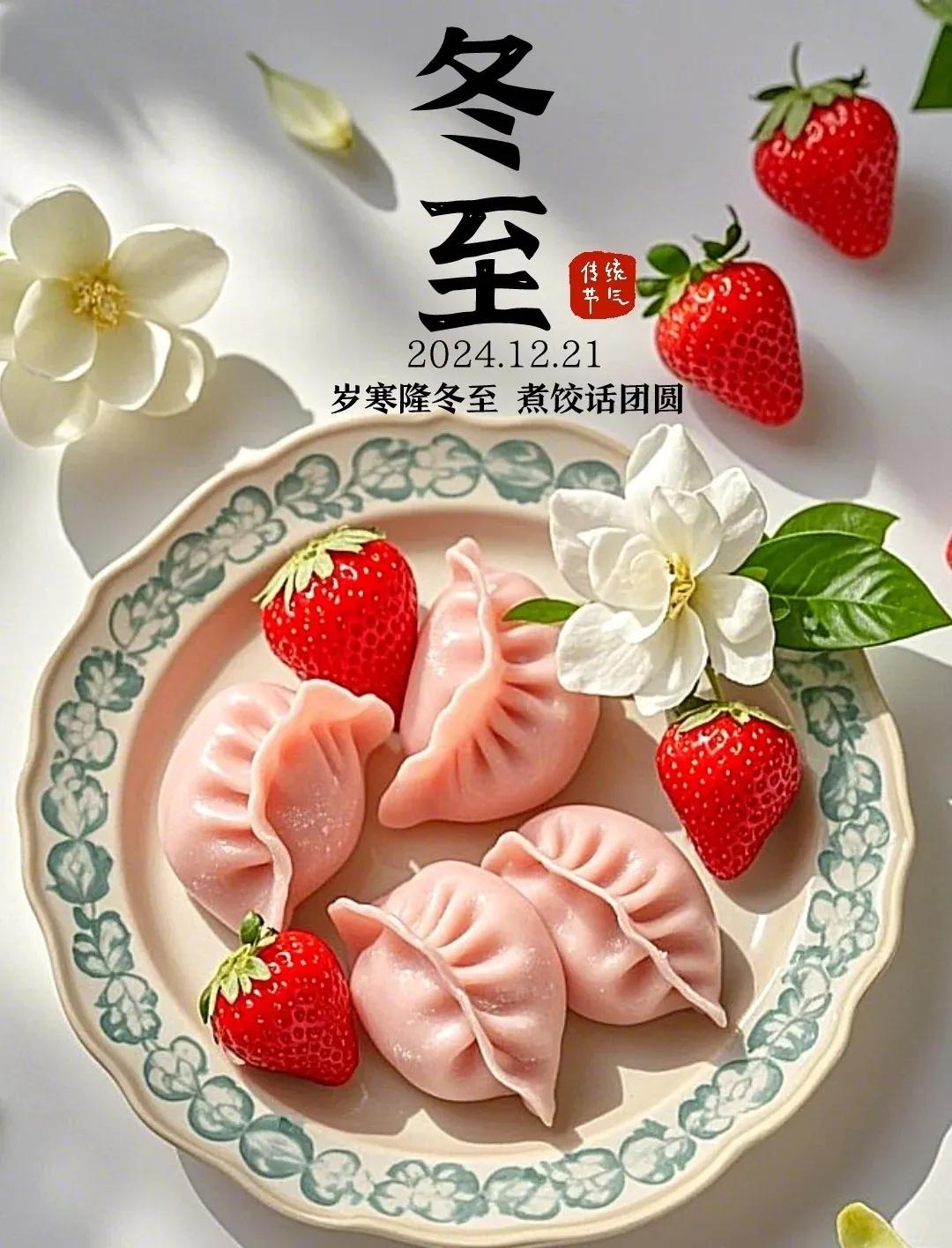 清江引·冬至寄愿冬至悄临祥瑞绕，如意包成饺。诚心赠尔藏，好运身边罩。快