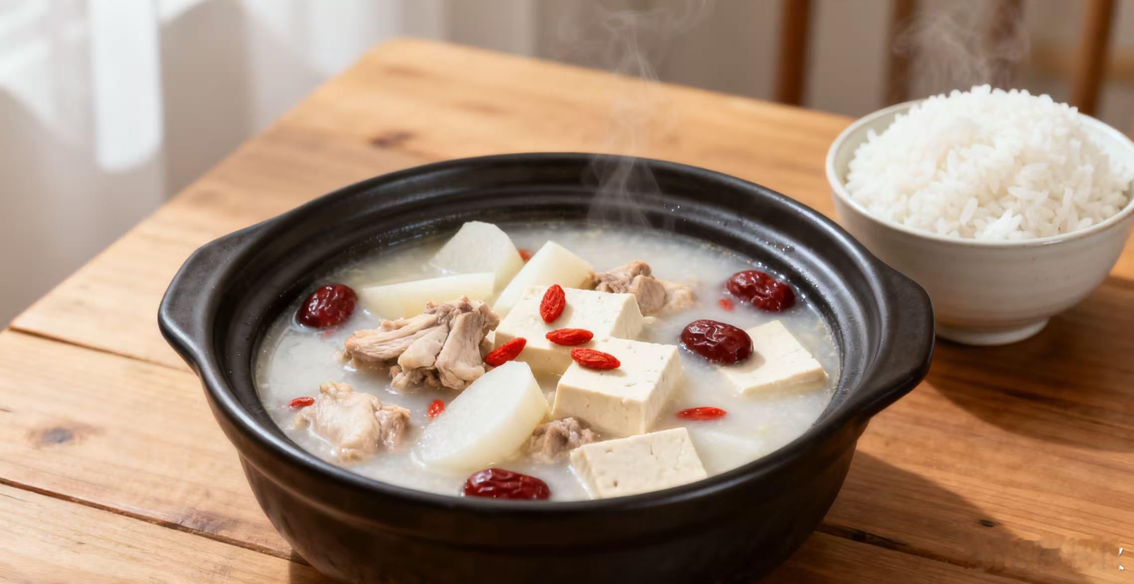 山药鸡肉豆腐煲上海已入秋，温差大，老百姓穿衣乱。这样的天气，该吃些什么呢？昨天，
