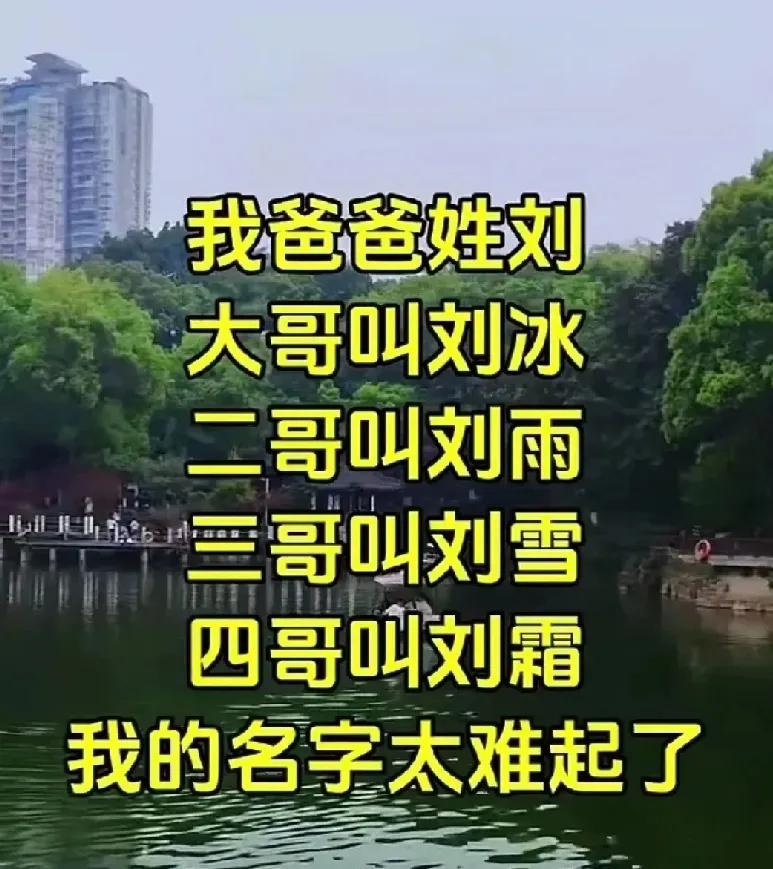 四个哥哥把天气包圆了！轮到我这老五，名字还能叫啥？刘爸刘妈当年一口气生了